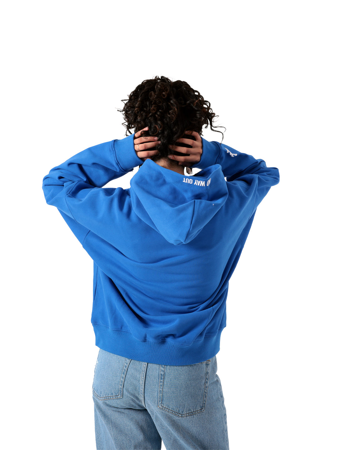 هودي أزرق  "NO WAY OUT"